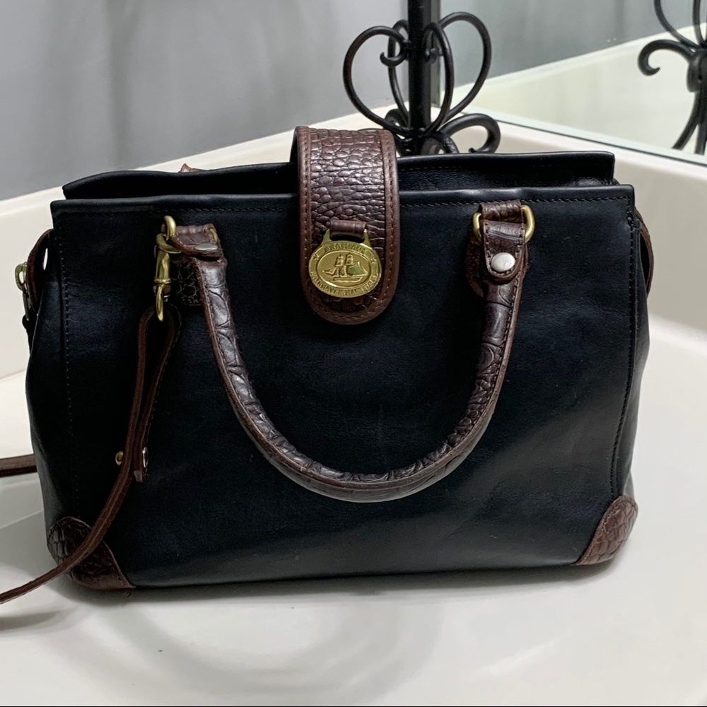 Brahmin Vintage Black Leather Handbag Shoulderbag